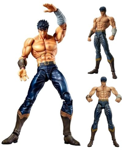 Jilijia Anime Actionfigur Statue Kenshiro Kampf Haltung Bewegliche Gelenke Charakter Modell mit Zubehör Desktop Dekoration Geschenke 18 cm