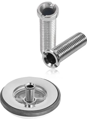 KGDUYC 2 Piezas Tornillo Hueco Plateado M12 x 30 mm - Tornillos De Fijación para Válvula de Desagüe Tornillo de Enchufe de Colador de Cesta de Eregadero