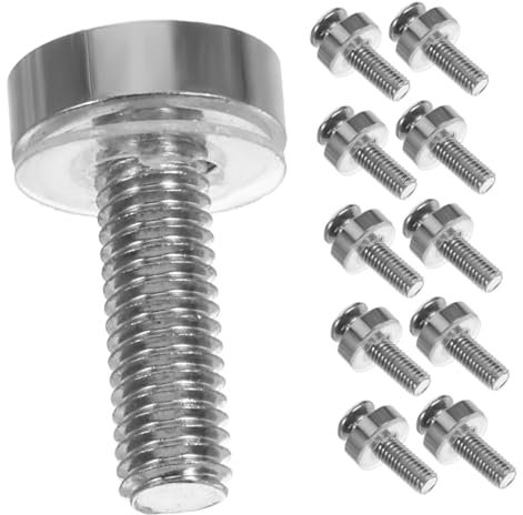 SKISUNO 100pcs Cabinet Screws Server Rack Cage Screws Rack Screws Screw for Cabinet Mounting Cage Screws Rack Mount Screws Server Cabinet Cage Screws Shelf Screws Stainless Steel Silver