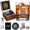 veecom 50th Birthday Gifts Men, 50th Birthday Whiskey Glass 354ml, 1975 Whisky Glasses for 50 Year Old Man, Rum Glass Old Man Gifts Ideas for Him, Dad, Husband, Grandpa - Wood Box & Whiskey Stones