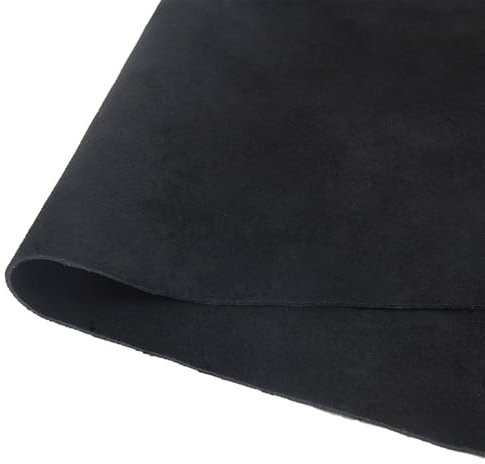 Veloursleder, 1,5 mm, weiches echtes Rindspaltleder, Wildledermaterial, für Lederarbeiten, Nähzubehör (schwarz, 30,5 x 30,5 cm)