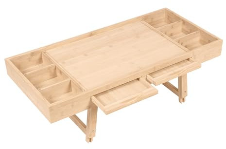 genialo Spiele- und Puzzletisch, Tisch mit Schubladen & Organisationsboxen, tragbar & klappbar