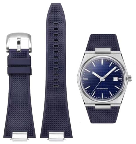 AIYIRUO Armband für Tissot PRX Uhrenserie, Weicher Gummiband für Tissot PRX Powermatic 80,12mm Schnellspanner mit Metalladapter Herren Uhrenarmbänder für Tissot PRX Serie Uhren T137.407/410