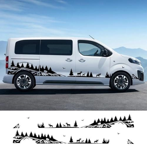 KUSQCRGA Autoaufkleber, passend für Citroën Grand C4 SpaceTourer Van Camper Karosseriegrafiken Bergbaum Vinyl Dekor Aufkleber Autozubehör