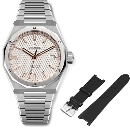 TACTICAL FROG Cronos L6028 Automatische Herrenuhr - PT5000 Uhrwerk 39mm Saphirglas 100M Wasserdicht, Weißgold