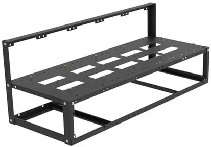 Stahlbergbau -Rig -Rahmen - Open Air Miner -Hülle für GPU, 8 -Karten -Plattformen | Direktinterität-Grafikkarten-Chassis, Duals Powers Supply, Doppelschichtkühlungsaufbau für Kryptowährung Mining Rig