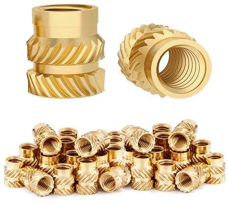 Dutreg M3 Insert fileté - 100 pièces Douilles filetées en laiton Pour Composants d'Impression 3D et Pièces en Plastique (M3 x D5 x L4)