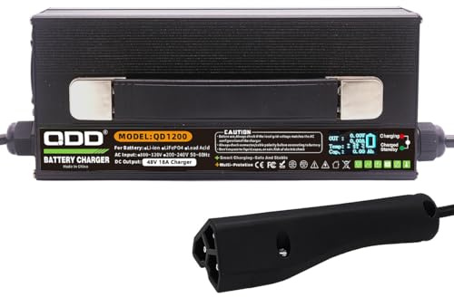 QDD Chargeur de batterie RXV 48 V 18 A pour chariot de golf EZgo Yamaha avec connecteur RXV 3 broches