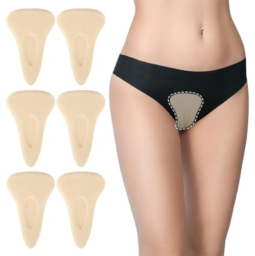 XFSRG 6 Stück Slipeinlagen Damen Camel Toe Concealer Wiederverwendbare Invisible Adhesive für Frauen Leggings Bademode wasserdichte Abdeckung Pad