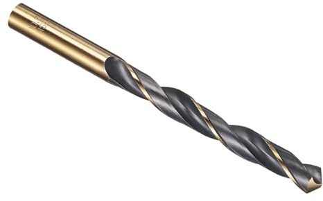 PATIKIL 10.5mm Drill Bit 4341 High-Speed Steel 118° for Thin Metal | Jobber Straight Shank 118° Black and Gold Finish for Medium-hard Metal Steel Acrylic