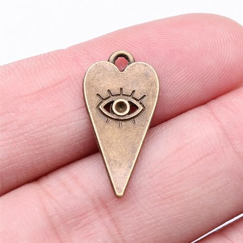 Lot de 240 Yeux Multicolores en Argent tibétain 22 x 11 mm B15467 - Plaqué Bronze - 240 pièces