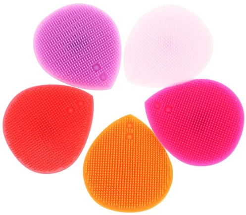 MILISTEN 5 Stück Teiliges Weichem Silikon Herzförmige Doppelseitige Massage Reinigungspads für Shampoo und Gesichtsreinigung Ergonomisch Hautfreundlich Vielseitig Einsetzbar
