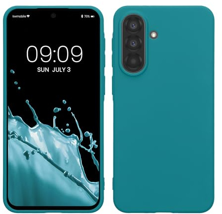 kwmobile Hülle für Samsung Galaxy A37 5G TPU Case - Handyhülle unterstützt kabelloses Laden, Flexible Schutzhülle, gummiertes Cover in Petrol matt