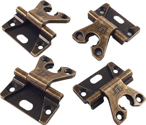 Set Cerniere CP78 in Zama Fusa con Asola, Finitura Bronzata | Collo Alto H10 | Dimensioni 40x42 mm | Alta Resistenza e Design Classico per Mobili e Restauro (4 Pz.)