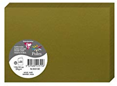 Clairefontaine 22315C Pack of 25 Double Cards Format C6 (11x15,5cm) 210gsm colour Seaweed Invitation Correspondence Cardboard Pollen Range Premium Smooth Paper