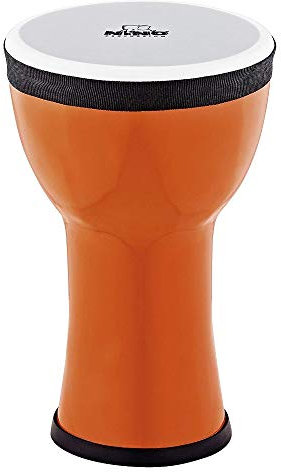 Nino Percussion Elements Mini Djembe - Kleines Musikinstrument für Kinder ab 3 Jahren - Durchmesser 6 Zoll - Kunststoff, Orange (NINO-EMDJ-T)