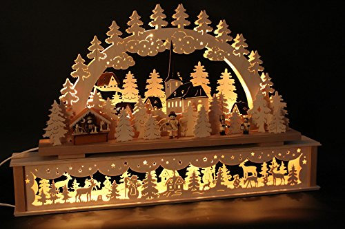 SchwibboLa Original Erzgebirgischer Schwibbogen mit Erhöhung Lichterbogen XXL Verschieden Größen FREIE Auswahl (Motiv28: 72x45cm (BxH))