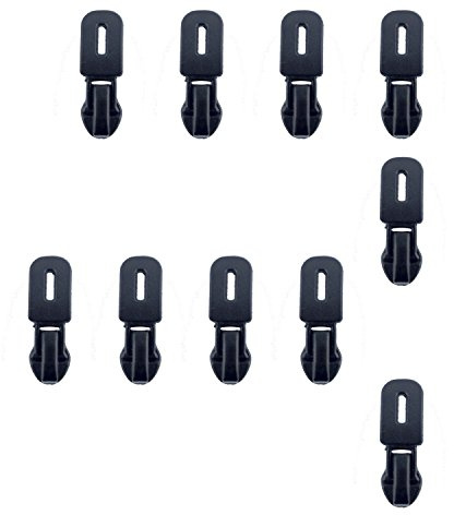 HAND® No.3 D11346 Black Metal Sports Waterproof Zip Pull with Head Slider - 23 x 7 mm - Pack of 10