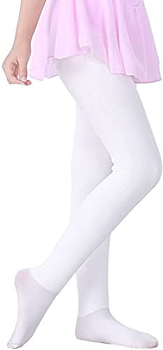 LOLANTA Collant termici per ragazze, calzamaglie foderati in pile, Bambina collant spessi per la scuola invernale, bianco, M (6-8 anni)