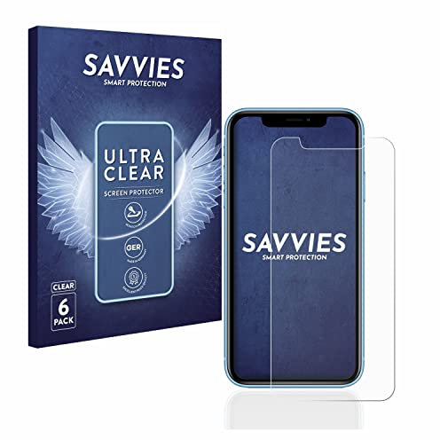 savvies (6 Pezzi Pellicola Protettiva per Apple iPhone XR / 11 Protezione Schermo Trasparente