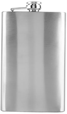 Socialme-EU Portable Liquor Storage Bottle for Hip Flask with Funnel for Men 7/8/10 Ounce Stainless Silver Wine Chata(10 Oz)