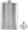 Socialme-EU Portable Liquor Storage Bottle for Hip Flask with Funnel for Men 7/8/10 Ounce Stainless Silver Wine Chata(10 Oz)