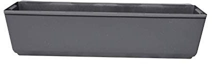 ARTECSIS Jardiniere Plastique Rectangulaire 37cm I Lot de 2 Jardinières pour Palette Europe I Gris Beton