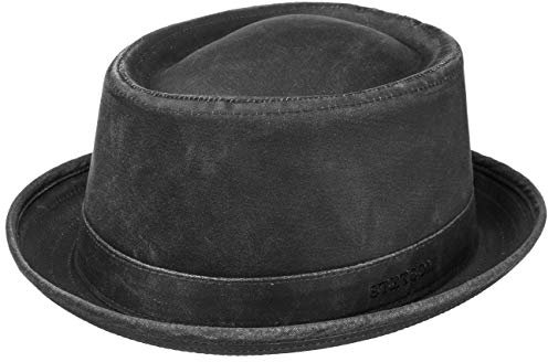 Stetson Pork Pie Hut Odenton Damen/Herren - Porkpie aus Baumwolle - Fedora Wasserabweisend & Sonnenschutz - Herrenhut Sommer/Winter - Musikerhut schwarz XXL (62-63 cm)