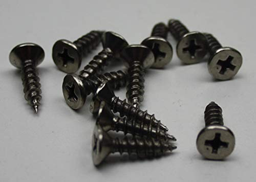 HKB ® etwa 2300 Stück Spanplattenschrauben, mit 12 Stück gepackt, plus 5 x Bits PH 2, 3,5 x15mm Kreuz, Senkkopf, Stahl, vernickelt, 1A Qualität, Artikel-Nr. 51607