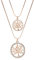 Collana con Ciondolo a Forma di Albero della Vita da Donna, con Catena Staccabile a Doppio Strato, ipoallergenica, placcata in Argento e Oro Rosa con Cristalli