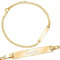 Maverton goldenes ID Kinderarmband mit Namen und Datum + personalisierte Geschenkbox mit Gravur - Weihnachtsgeschenke - Namensarmband für Kind zur Geburt zur Taufe - Länge: ca. 14-16 cm - 14 Karat