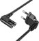 0.75M Euro Netzkabel C7 90Grad Kabel für Samsung Schwarz, Mellbree TV Netzkabel mit C7 Eurostecker Anschlusskabel C7 für PS4, PS5, LG Philips Sony Panasonic TV, Blu-Ray, Radio, PC, Monitor, Drucker