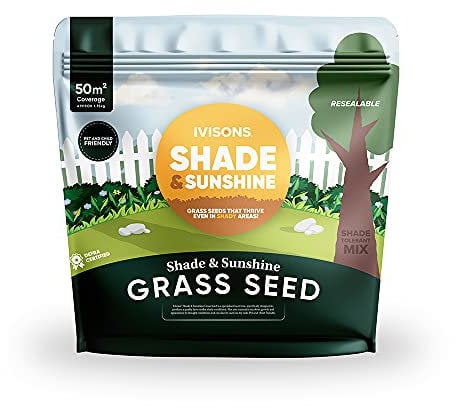Ivisons Premium Shade & Sunshine Lawn Seed 1.75kg | Smart Grass Seed for Shady Areas | Ideal for Patch Repair & New Lawns | Pet and Child Friendly Covers 50 m2