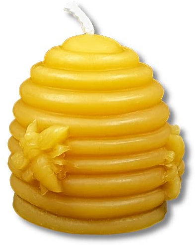 BAYERWALDIMKER | Bienenwachskerze | Bienenkorb klein | 4,5 x Ø 4,4 cm | Handgemacht | 100% Bienenwachs | vom Imker aus dem Bayerischen Wald | Kerze | Wachskerze