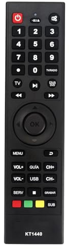 Mando a distancia universal KT1440 | Repuesto para Haier Konka Panda ATEC DTV Gelec Soyea Parker TV Wentai DVD