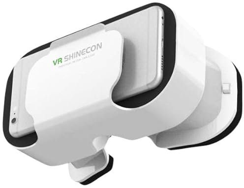 VR 5.0 Headset for Smartphone Virtual Reality Glasses 3D Games Adjustable (White)