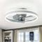 CHANFOK Ceiling Fan with Light - Flush Mount Modern Indoor 19.7 LED Dimmable Low Profile Ceiling Fans with Remote Control,Smart 3 Light Color Change and 6 speeds
