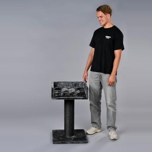 RHRQuality Kratzbaum – Ragdoll Lounge – 80 cm hoch – Mit extra dicken 15 cm Sisalstämmen – Blackline Dunkelgrau