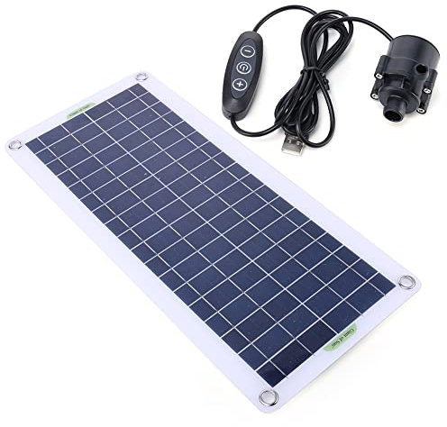 popyes Pompe à Eau Solaire pour Bassin 19W 800L/H avec Interrupteur de Réglage Pompe Solaire Exterieure de Jardin Pompe a Eau avec Panneau Solaire 12V 30W pour Aquarium Fontaine Piscine