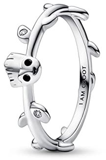 PANDORA Marvel Guardians of the Galaxy Groot Blatt Ring aus Sterling-Silber mit Cubic Zirkonia in der Farbe Silber, Marvel X PANDORA Kollektion, Gr.58, 192566C01-58