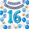 Luftballon 16. Geburtstag Blau Gold, 16 Jahr Geburtstagsdeko Junge, 16 Geburtstag Dekoration Blau, 16. Geburtstag Party Deko Jungen Blau Gold, 16. Geburtstag Deko Mädchen Jungen(16.)
