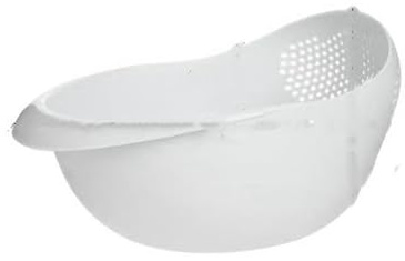 Rice Sieve Plastic Colander Kitchen Drain Basket with Handles Rice Bowl Strainer Strainer Basket Sink Drain Kitchen Tools (white)