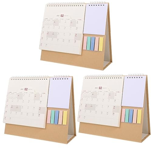 Ciieeo 3 Stück 2023 Schreibtischkalender 12 Monate Wandkalender Desktop-kalenderplaner Faltkalender Tischkalender 2022 Monatskalender Papier Muschelschale Kleiner Tischkalender