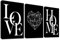3 Pcs Mit Rahmen Schwarz Weiß Leinwand Bilder HOME LOVE Motivierende Zitate Bild auf Leinwand Malerei Poster Leinwandbild Wandbilder Wohnzimmer Schlafzimmer Wanddekoration 90x40cm (12x16x3pcs)