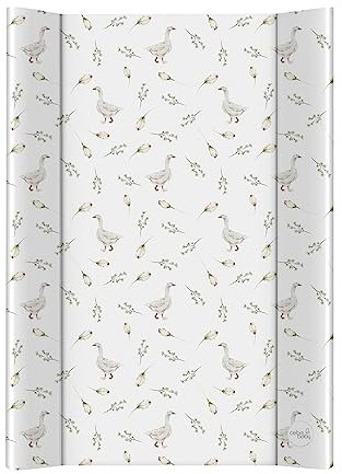 Ceba Baby® Cambiador Bebe para Cuna - Cambiador Rígido para Bebés - 70x50 cm - 2 Cuñas - Almohadilla Cambiadora Lavable para Niñas y Niños - Certificado Öko-Tex - oca - 70x50 cm