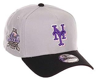 New Era New York Mets MLB 40th Anniversary Sidepatch Gray Black 9Forty A-Frame Adjustable Cap - One-Size
