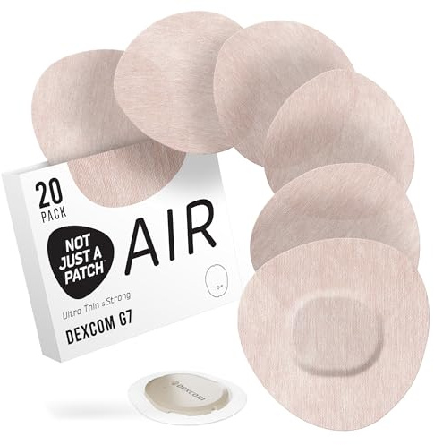 Not Just A Patch Air Dexcom G7 Adhesive Patches (20 Pack) - Stelo CGM & Dexcom G7 Over Patches with Ultra-Hold Durable Sensor Covers - Beige