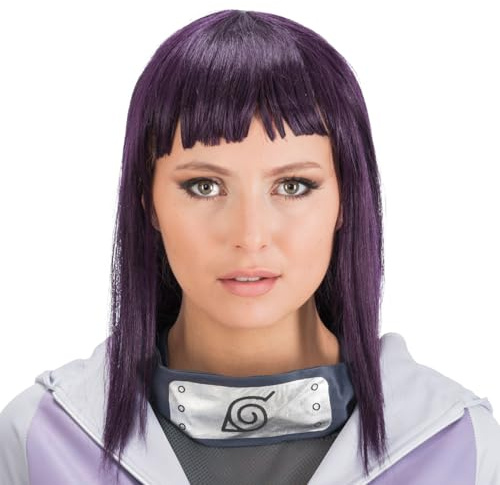 Chaks - Hinata Hyuga Perücke, lila Anime Perücke, Cosplay | Offizielle Naruto Verkleidung, lila Anime Perücke im Ninja Look für Karneval, Cospaly und Comic Con