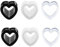 AVYRING Ear Tunnel, 6 Pieces Heart Extra Ear Expander Kit Made of Acrylic 12mm Ear Piercing Plugs, Clear, Black, White Mix Piercing Jewellery