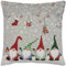 Espamira Kissenhülle Weihnachten 40x40 Wichtel Kissenbezug Gobelin Weihnachtskissen Sofakissen Winter Dekokissen Kissen Reißverschluss (Wichtel Quartett Grau)